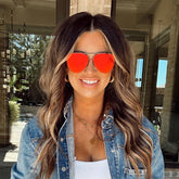 Cristina Red Aviator Sunglasses