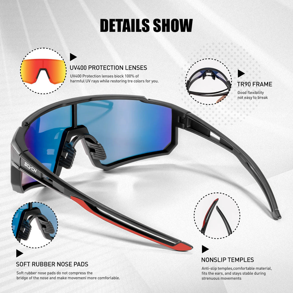 DAVOUDIE AeroShield UV400 Sport Sunglasses