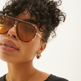 Ivy Yellow Round Aviator Sunglasses